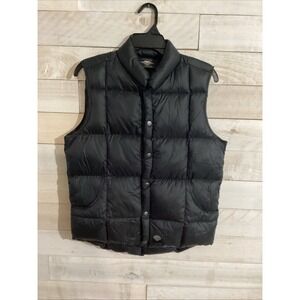 Harley-Davidson Black Down Puffer Puffy Vest Women's Medium Fast Shipping